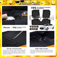 DSTWEI TPE Car Mat Car Carpet Karpet Kerete TPE compatible for TOYOTA VIOS 2019-2022 Carmat Car Floo