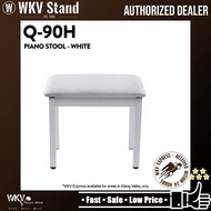WKV Stand Q-90H Leather Piano Bench Stool Chair for Piano Keyboard Digital Piano Organ - White (Q90H