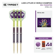 Target Darts Luke Littler G1 World Champion 90% Tungsten Dart Set | Steel Tip 23g | K-Flex