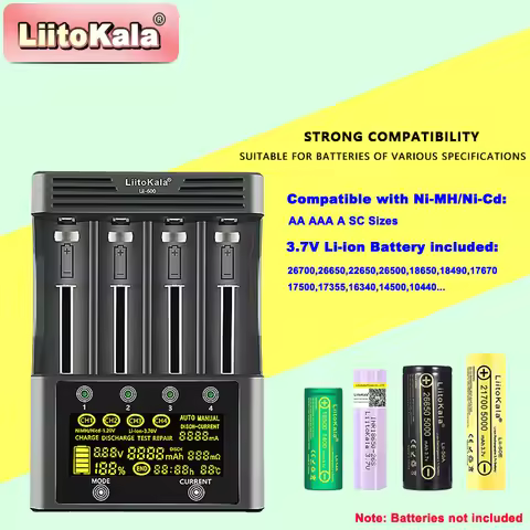 LiitoKala Lii-600 Battery Charger For Li-ion 3.7V and NiMH 1.2V Battery Suitable for 18650 26650 217