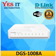 D-Link DGS-1008A 8-Port Gigabit Easy Desktop Switch (White)
