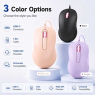 Wired Mouse Type C 1000DPI 1.5M Cable Computer Gaming Mouse for Laptop Tablet Phone Notebook