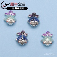 Silver item  Epoxy Silver Accessories Red Rope Pure Silver Burnt Blue Beaded Bracelet3D Stringed Loo