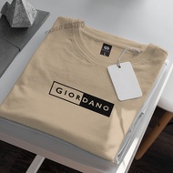  Giordano Distro T-Shirt Block Text Black Premium Quality Cotton Combed 30s T-Shirt Short Sleeve T-S