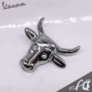Vespa OX head Alloy Chrome Screws Design Half 3D Metal Motorcycle Car Accessories Metal Bull Head Bi