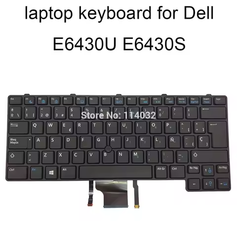 Notebook Spanish Backlit Keyboard for Dell E6430U E6430S SPA LA Black Keyboards Mobile Pointer 0DHXX