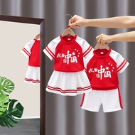 Male Female Baby Summer Suit Preppy Style Clothes Summer Children Middle Small Children Sisters Sist