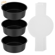 3Pcs Round Cake Baking Tin 6 Inch Carbon Steel Cake Baking Pan Mold with 100 Baking Paper SHOPCYC175