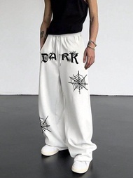 CELANA KULOT PRIA JUMBO KOREAN STYLE (UTUH) DARK MOTIF PRINTER DRAWSTING WIDE LEG PANTS KOREAN STYLE