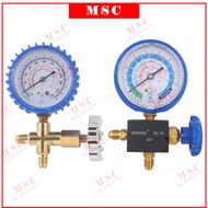 Manifold Gauge Gas Meter R22 R134a R12 R404a Aircond Air Conditioner Refrigerant Recharge Gas Meter Kereta