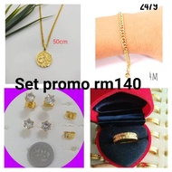 RANTAI EMAS BANGKOK LOKET 50 SEN SET PROMO. COP 916 FREE