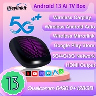 IIHeylinkit 5G Wifi6 Android 13 Carplay Ai Box QCM6490 8+128GB Wireless Android Auto Mifi HD Output 