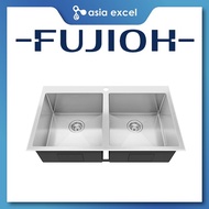 FUJIOH FZ-SN50-D39T 88CM DOUBLE BOWL TOP MOUNT STAINLESS STEEL KITCHEN SINK