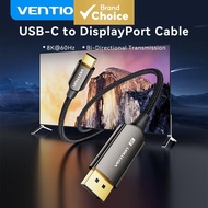 Vention 8K USB-C DisplayPort , Penyesuai Kabel Vention 8K Dwi-Arah USB-C ke DisplayPort untuk Komput