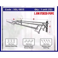 VIP stainless steel clothes hanger 3pcs bar 180cm each bar