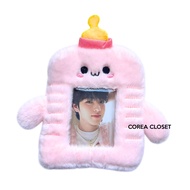 CAHOL KPOP Idol Soft Fur Photo Card Holder - pink milk bottle NCT SEVENTEEN StrayKids TXT WonWoo Min
