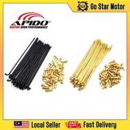 SPOKES AND NIPPLES SPOKE BLACK GOLD EX5 LC135 KRISS WAVE125 RXZ Y125Z - JEJARI SPOKE LIDI 149 155 16