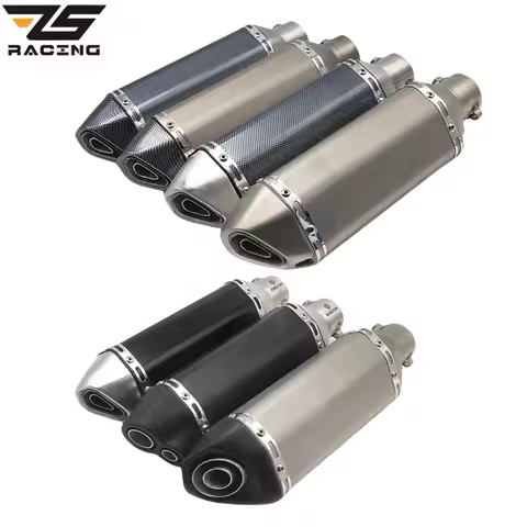ZS Racing Universal Motorcycle Exhaust Modify AK Exhaust Muffler FZ6 CBR250 CB600 MT07 ATV Dirt Pit