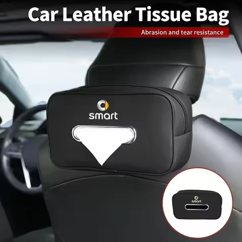 Car Seatback Tissue Box Armrest Paper Napkin Storage Bag Accessories For Smart Fortwo 451 450 453 Fo