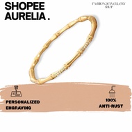 GT222 BULUH Titanium Steel Gelang Tangan Perempuan | Bamboo Bracelet Women Bangle Titanium Original 