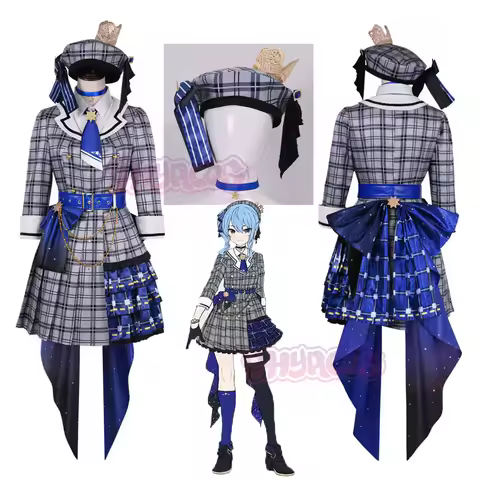 14PCS Anime Hoshimachi Hosimati Cosplay Suisei Costumes Hat Halloween Uniform Carnival Outfit Stage 