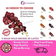 9 Head Latex Wild Orchid Artificial Flower Bunga Orkid Hiasan Latex Murah untuk Gubahan Orked Gubah Hantaran Premium