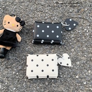 Elle Korean Style Polka Dot PU Wallet Lightweight Multifunctional Womens Travel Card Holder