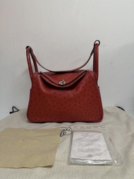 鴕鳥皮 Hermes Lindy 30 Lindy 26 Garden party 30
