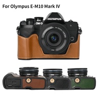 Oil PU Leather Camera Half Case Body Base Shell Skin Protector for Olympus OM-D OMD E-M10 Mark IV 4 