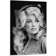 Dolly Parton Black and White with Signature Poster Canvas Poster Wall Art Bedroom Decor Office Room 