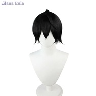Sakuma Ritsu Wig Anime Ensemble Stars Cosplay Wig Synthetic Hair Black Short 30CM ES Knights Ritsu S