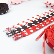 Kuangge Retro '70s Red Heart Print Canvas Shoelaces - Compatible with Nike AF1