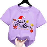 kaos anak perempuan/laki laki gambar merry christmas natal Tshirt kids rabbit love 1-12tahun lengan