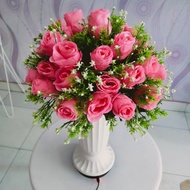 Bunga Mawar Hias Plastik Besar Bunga Mawar Pink