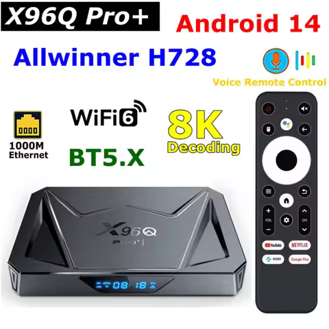 Android 14 TV Box X96Q Pro Plus Allwinner H728 4GB 64GB 8K Video Decoding BT5.X Wifi6 USB3.0 1000M L
