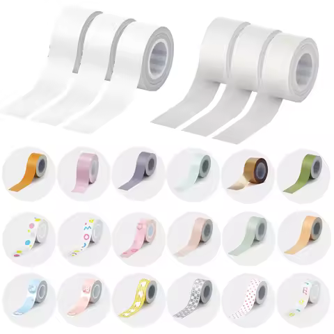 3Roll Adhesive Label Paper for MAKEID M1/L1/E1 Mini/B100/D50/Q2/L11/PT-PR10BT TEPRA Lite KingJim LR5