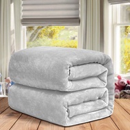 Bedding Fleece Blanket Queen Size Grey 300GSM Luxury Bed Blanket Anti-Static Fuzzy Soft Faux Fur Bla