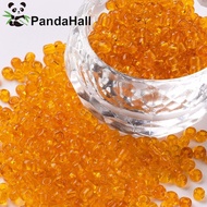 1pound Glass Seed Beads Transparent Round Orange 8/0 3mm Hole: 1mm about 10000 beads/pound