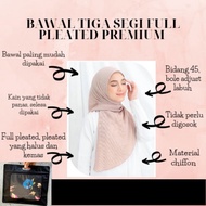 Tudung Bawal tiga segi full pleated | Bawal pleated butterfly | bawal premium