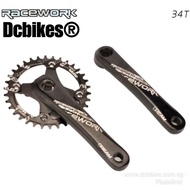 Racework 32T | 34T | 36T | 38T Square Tapered Single Speed Crank