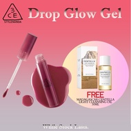 Original 3CE Drop Glow Gel Lipstick, Non-Sticky Hydrating Formula, Bouncy Gel-Gloss High-Shine Glow