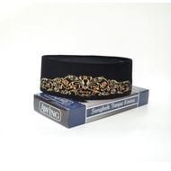 AWING Peci with Antique Gold Embroidery Motif, New Songkok Awing Motif, Original Awing