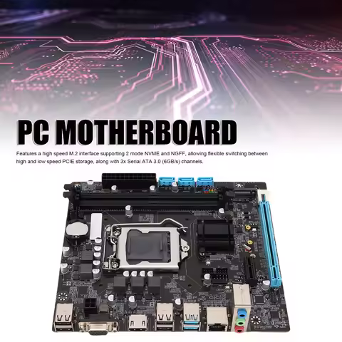 H110 Gaming Motherboard for LGA 1151 ATX 2 Channel DDR4 M.2 Nvme NGFF Serial ATA3.0 6GB PCIe Motherb