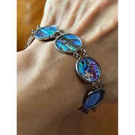 Round Abalone shell Inlay Bracelet - Coastal Beauty (22cm)