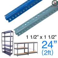 ( 2ft ) 1 1/2” x 1 1/2” Slotted Angle Bar DIY Rack Multipurpose Angle Iron 1 1/2” x 1 1/2” x 24”