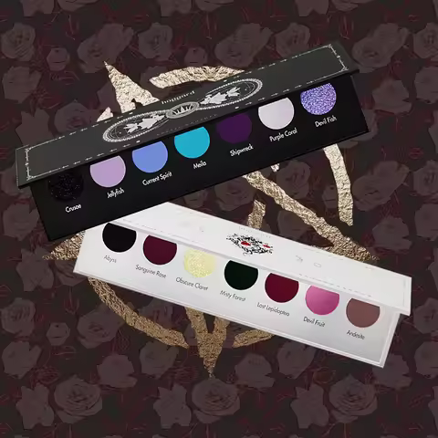 Haggard's Daughter Of Satan's Seven Color Eye Shadow Pallete 2023 New Dark Goth Small Pearl Matte
