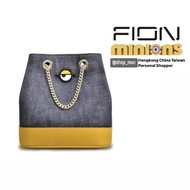 Minions Fion Denim with Leather Bucket Bag Authentic | Tas Minion