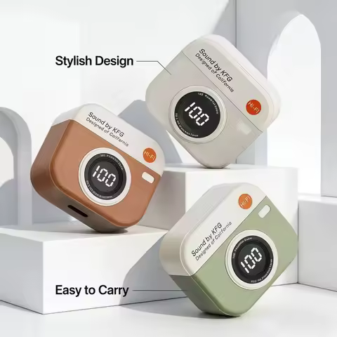 2026 New Q86 Sports Running Wireless Headphones Retro Camera Design Sweatproof with Ultra Long Batte