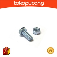 PUTIH M8 x 20 B/N Nut Bolts (White Milli Nut Bolts M 8 x 20, BN M8x20) - P1.25