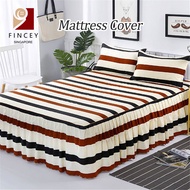 【SG】Bed Cover Bedsheet Protector Bed Skirt King Queen Size Deep Drop Dust Mattress Cover Bamboo Fiber for Bedroom